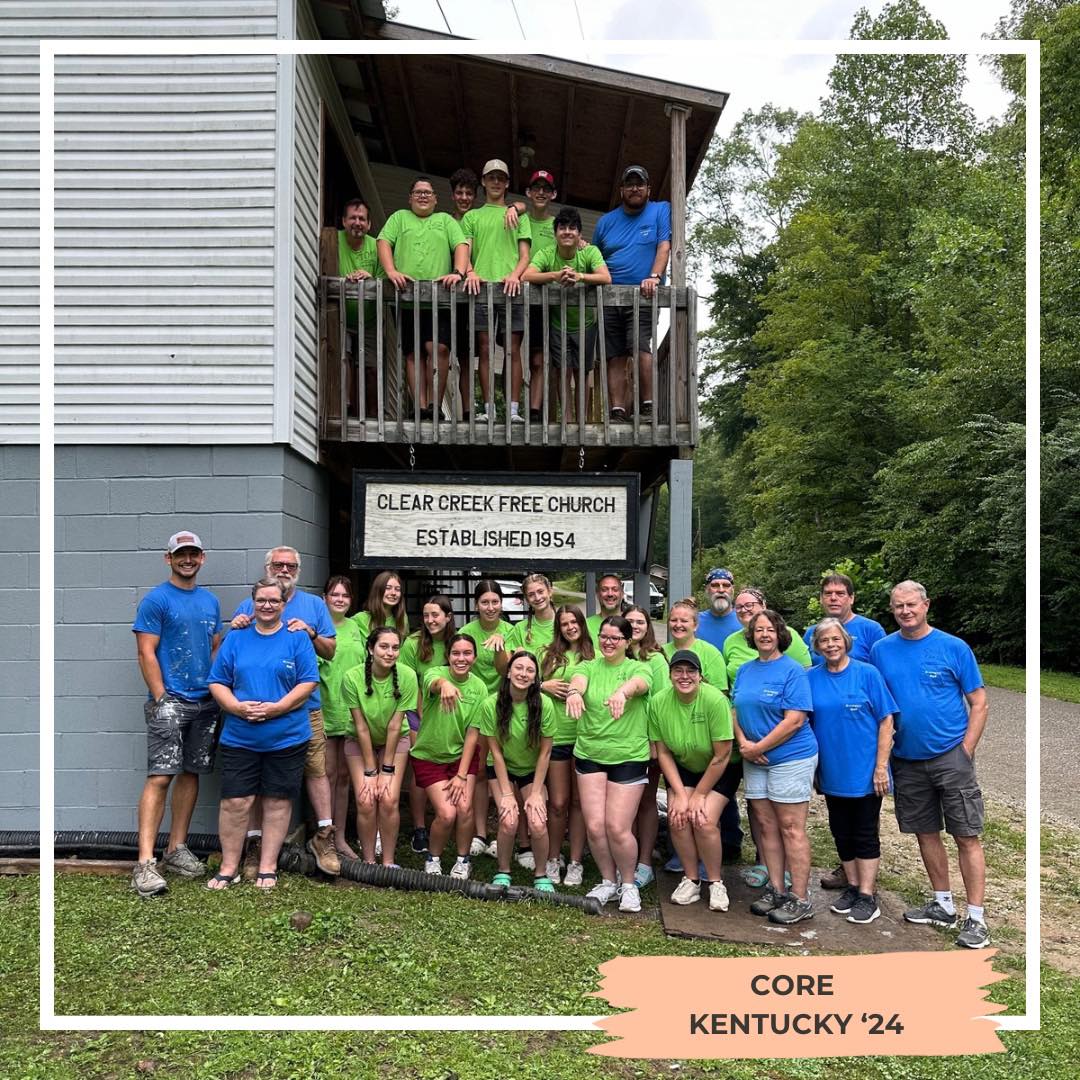 Hershey Free CORE group photo.  July 2024.  Hazard, KY