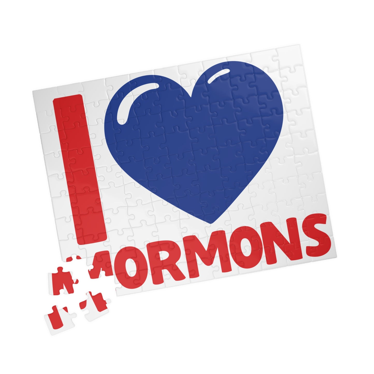 I ♥ Mormons Cougar Blue Heart 110 Piece Jigsaw Puzzle