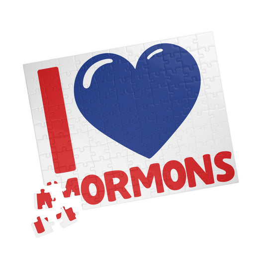 I ♥ Mormons Cougar Blue Heart 110 Piece Jigsaw Puzzle