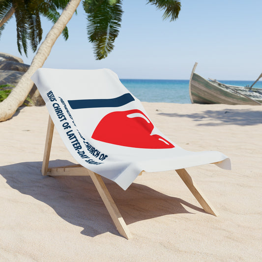 🏖️ I ♥ Members of the Church of Jesus Christ of Latter-Day Saints Beach Towel – 30" x 60"