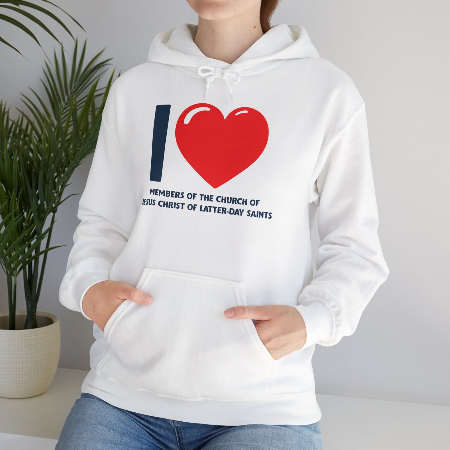 I ♥ Members of the Church of Jesus Christ of Latter-Day Saints Unisex Heavy Blend™ Hooded Sweatshirt