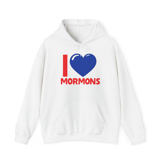 I ♥ Mormons Cougar Blue Heart Unisex Heavy Blend™ Hooded Sweatshirt