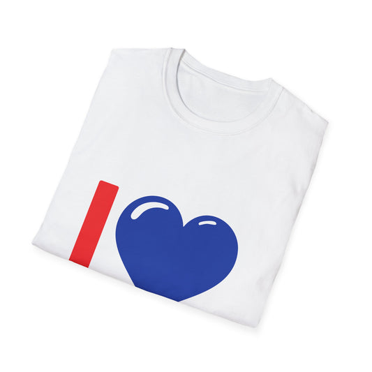 I ♥ Members of the Church Of Jesus Christ of Latter-Day Saints Cougar Blue Heart Unisex Softstyle T-Shirt