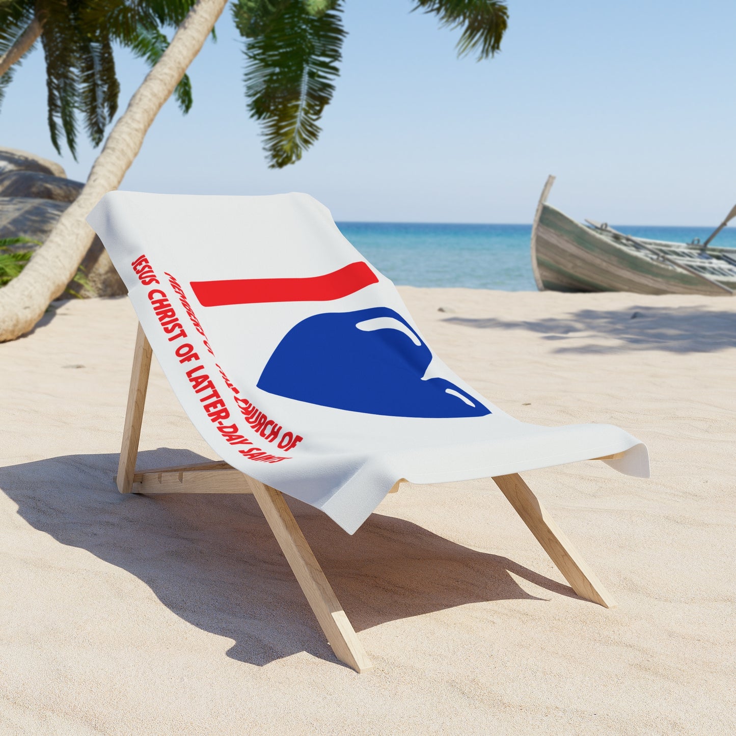 ποΈ I β₯ Members of the Church β Cougar Blue Heart Beach Towel (30" Γ 60")