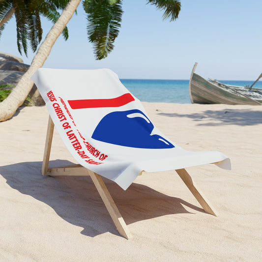 🏖️ I ♥ Members of the Church – Cougar Blue Heart Beach Towel (30" × 60")