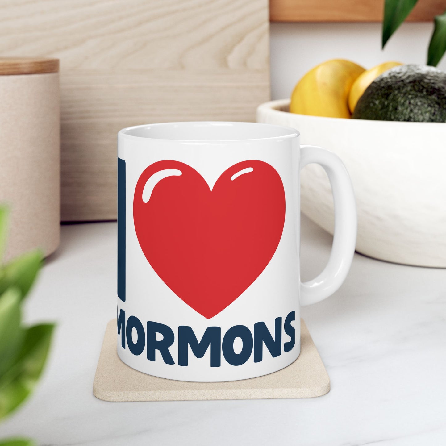 I β₯ Mormons Ceramic Mug β 11oz of Cozy Faith & Flavor