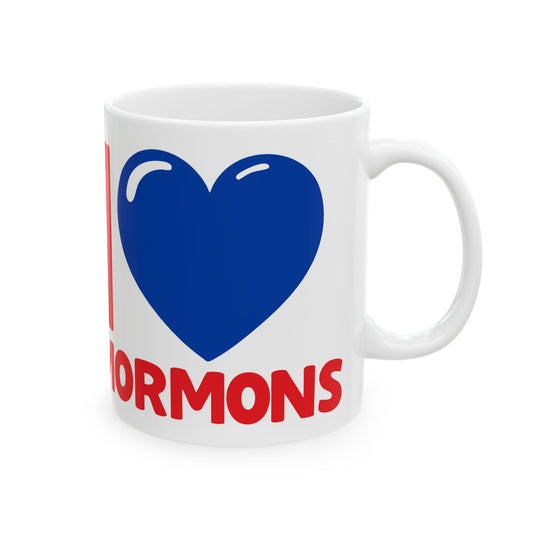 I ♥ Mormons Ceramic Mug – Cougar Blue Heart (11oz)