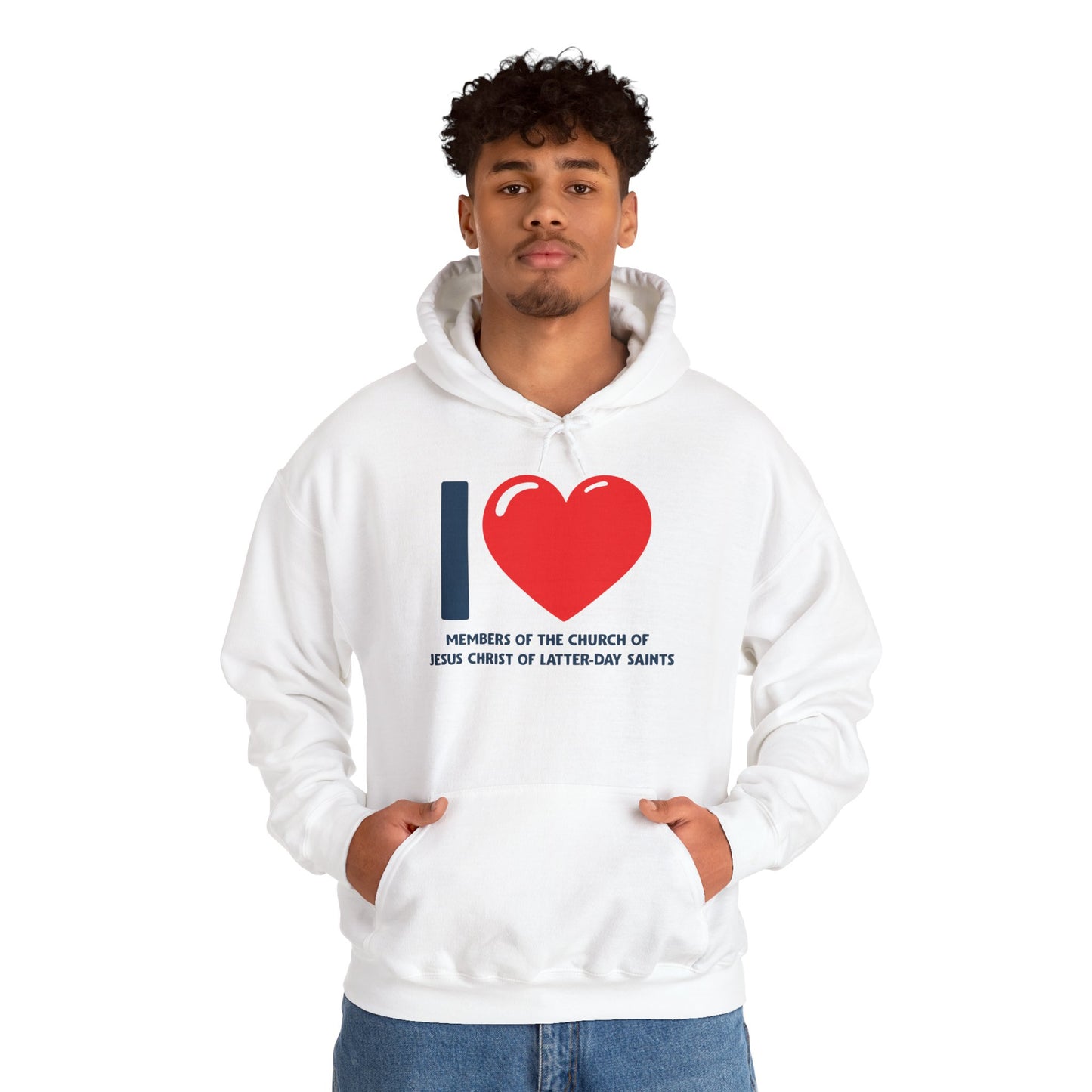 I ♥ Members of the Church of Jesus Christ of Latter-Day Saints Unisex Heavy Blend™ Hooded Sweatshirt