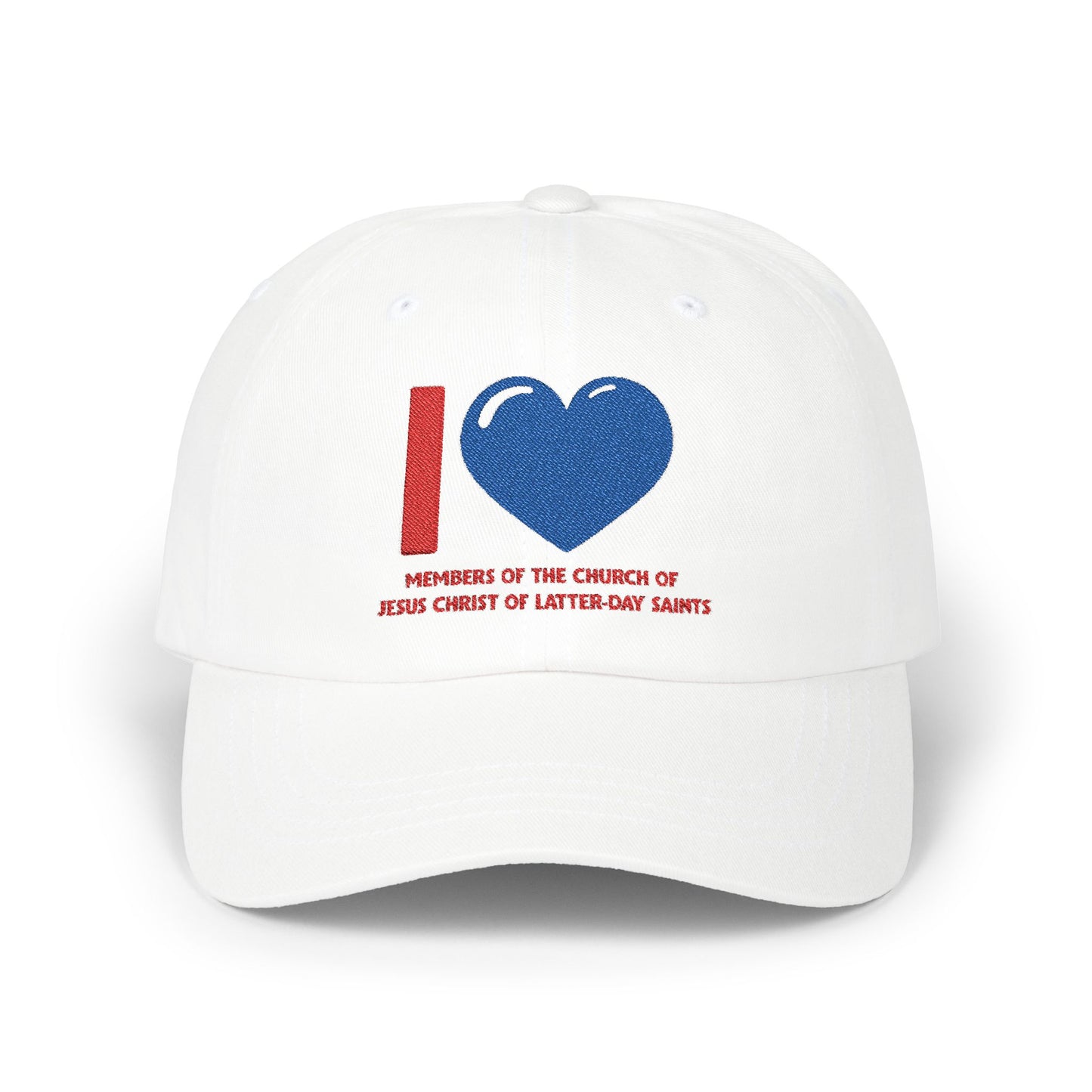 I ♥ Members of the Church of Jesus Christ of Latter-Day Saints Cougar Blue Classic Dad Cap