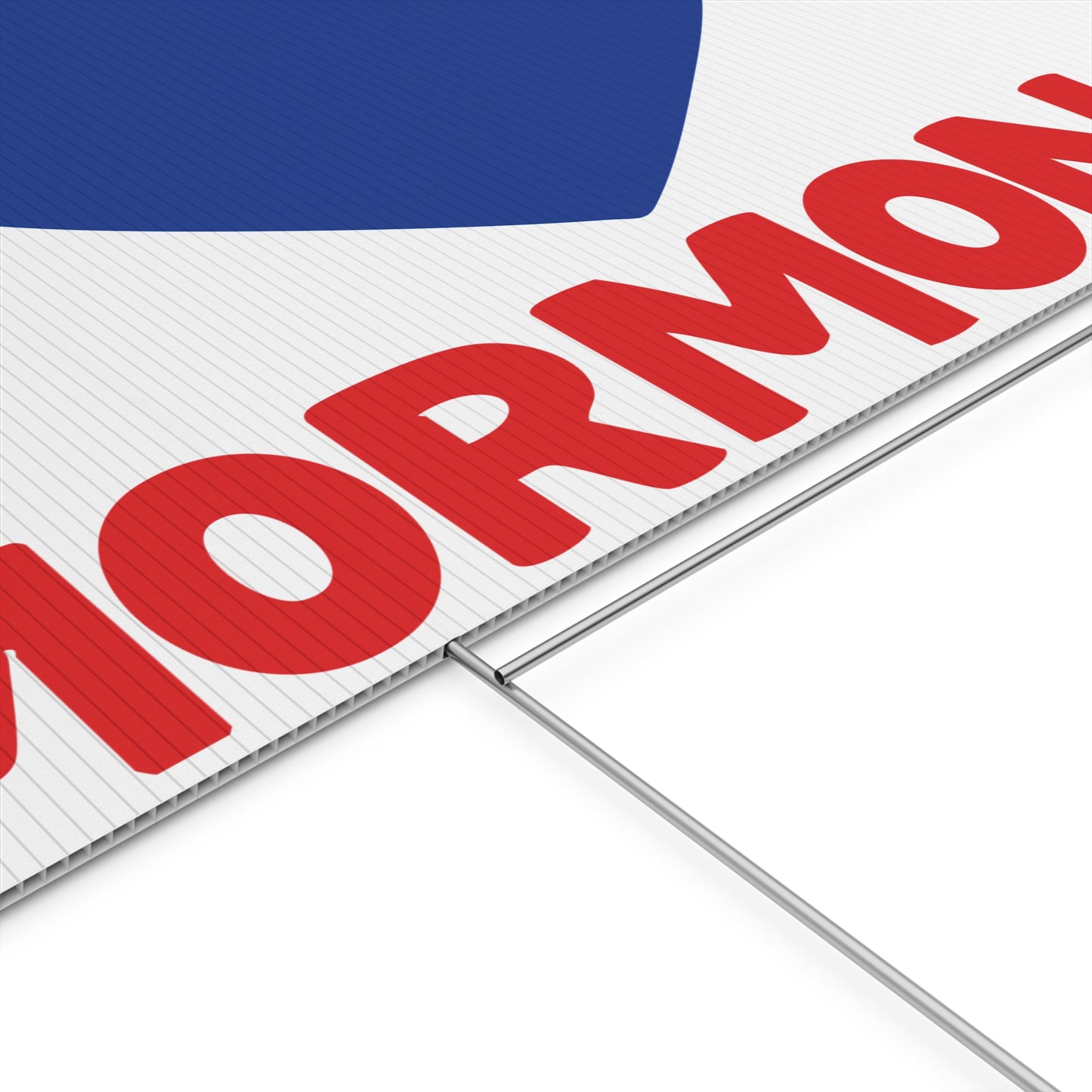 I ♥ Mormons Saints Cougar Blue Heart Yard Sign w/ stand