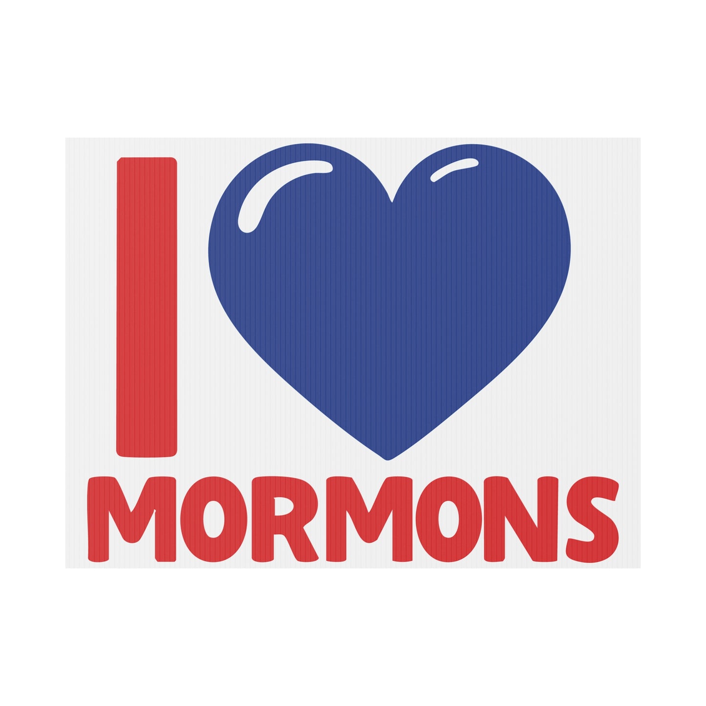 I ♥ Mormons Saints Cougar Blue Heart Yard Sign w/ stand