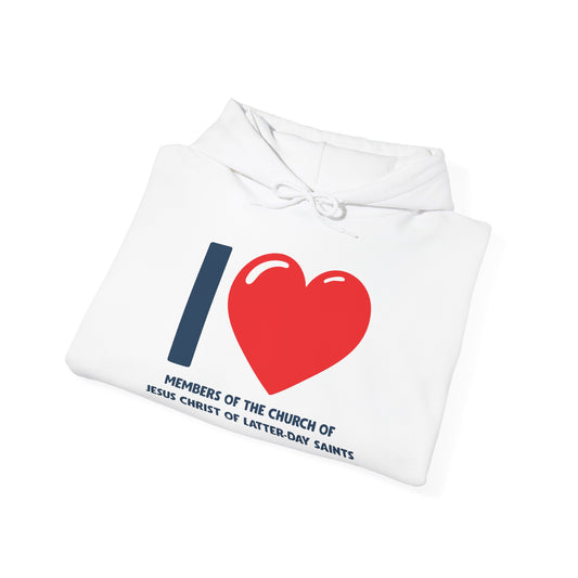 I ♥ Members of the Church of Jesus Christ of Latter-Day Saints Unisex Heavy Blend™ Hooded Sweatshirt